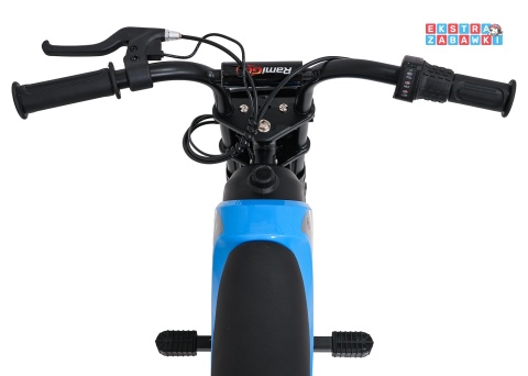 Motorek SHARK na akumulator - niebieski, 1x150W 12V/4Ah Li-ion, do 15km/h, pompowane opony, hamulec bębnowy [HP02E]