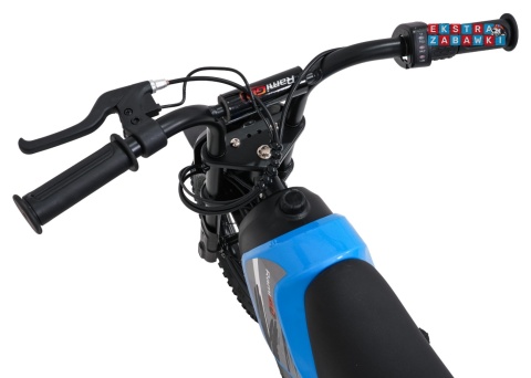 Motorek SHARK na akumulator - niebieski, 1x150W 12V/4Ah Li-ion, do 15km/h, pompowane opony, hamulec bębnowy [HP02E]