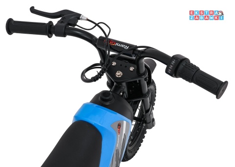 Motorek SHARK na akumulator - niebieski, 1x150W 12V/4Ah Li-ion, do 15km/h, pompowane opony, hamulec bębnowy [HP02E]