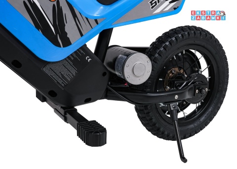 Motorek SHARK na akumulator - niebieski, 1x150W 12V/4Ah Li-ion, do 15km/h, pompowane opony, hamulec bębnowy [HP02E]