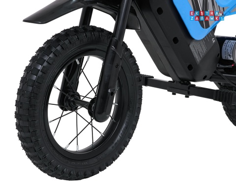 Motorek SHARK na akumulator - niebieski, 1x150W 12V/4Ah Li-ion, do 15km/h, pompowane opony, hamulec bębnowy [HP02E]