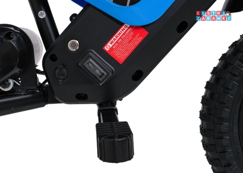 Motorek SHARK na akumulator - niebieski, 1x150W 12V/4Ah Li-ion, do 15km/h, pompowane opony, hamulec bębnowy [HP02E]
