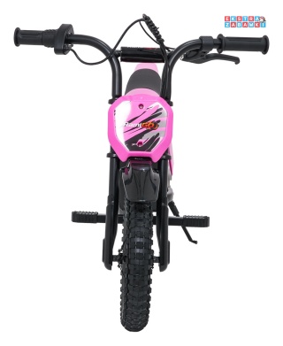 Motorek SHARK na akumulator - różowy, 1x150W 12V/4Ah Li-ion, do 15km/h, pompowane opony, hamulec bębnowy [HP02E]
