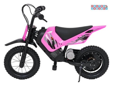 Motorek SHARK na akumulator - różowy, 1x150W 12V/4Ah Li-ion, do 15km/h, pompowane opony, hamulec bębnowy [HP02E]