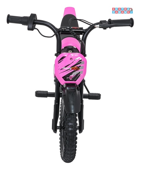 Motorek SHARK na akumulator - różowy, 1x150W 12V/4Ah Li-ion, do 15km/h, pompowane opony, hamulec bębnowy [HP02E]