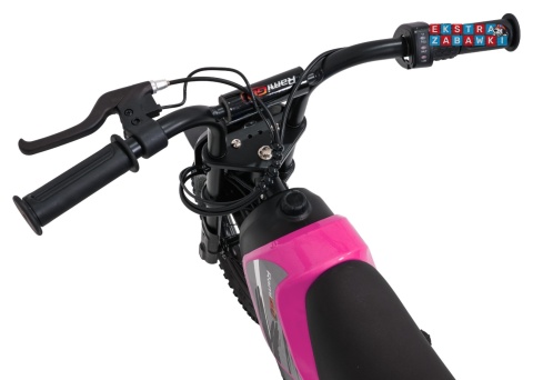 Motorek SHARK na akumulator - różowy, 1x150W 12V/4Ah Li-ion, do 15km/h, pompowane opony, hamulec bębnowy [HP02E]