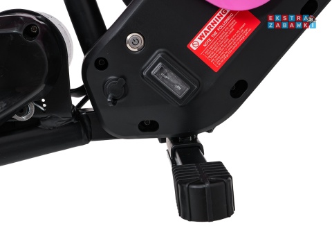 Motorek SHARK na akumulator - różowy, 1x150W 12V/4Ah Li-ion, do 15km/h, pompowane opony, hamulec bębnowy [HP02E]