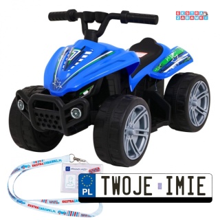 Quad Little Monster na akumulator - niebieski, 1x25W 6V/4.5Ah, do 30 kg, prześwit 5.5cm [TR1805]