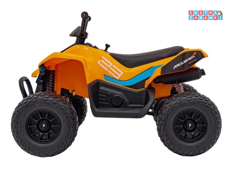 Quad Mclaren Racing MCL 35 na akumulator - pomarańczowy, 4x35W 12V/10Ah, pilot, ekoskóra, EVA, MP3 [JL212]