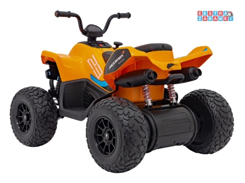 Quad Mclaren Racing MCL 35 na akumulator - pomarańczowy, 4x35W 12V/10Ah, pilot, ekoskóra, EVA, MP3 [JL212]