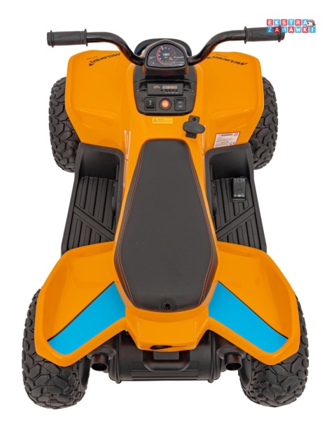 Quad Mclaren Racing MCL 35 na akumulator - pomarańczowy, 4x35W 12V/10Ah, pilot, ekoskóra, EVA, MP3 [JL212]