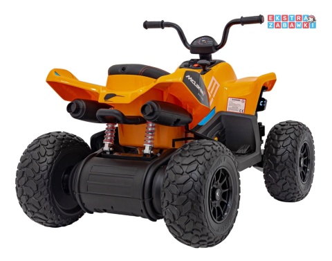 Quad Mclaren Racing MCL 35 na akumulator - pomarańczowy, 4x35W 12V/10Ah, pilot, ekoskóra, EVA, MP3 [JL212]