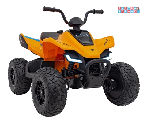 Quad Mclaren Racing MCL 35 na akumulator - pomarańczowy, 4x35W 12V/10Ah, pilot, ekoskóra, EVA, MP3 [JL212]