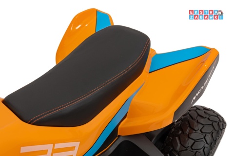 Quad Mclaren Racing MCL 35 na akumulator - pomarańczowy, 4x35W 12V/10Ah, pilot, ekoskóra, EVA, MP3 [JL212]