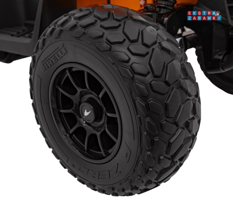 Quad Mclaren Racing MCL 35 na akumulator - pomarańczowy, 4x35W 12V/10Ah, pilot, ekoskóra, EVA, MP3 [JL212]