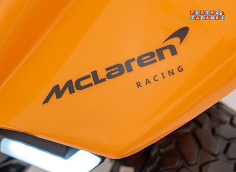 Quad Mclaren Racing MCL 35 na akumulator - pomarańczowy, 4x35W 12V/10Ah, pilot, ekoskóra, EVA, MP3 [JL212]
