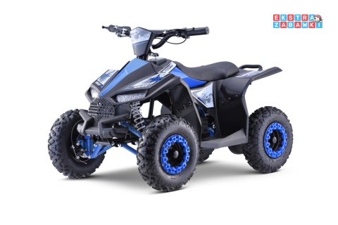 Quad HIPERFECT na akumulator - niebieski, 1x1000W 48V/12Ah, silnik bezszczotkowy, pompowane opony, ekoskóra [ATV-11E]