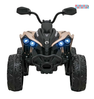 Quad Maverick ATV na akumulator - beżowy, 2x200W 24V/5Ah, EVA, ekoskóra, LED, pokrowiec [DK-CA002]