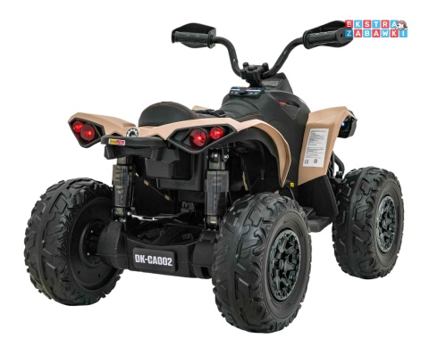 Quad Maverick ATV na akumulator - beżowy, 2x200W 24V/5Ah, EVA, ekoskóra, LED, pokrowiec [DK-CA002]