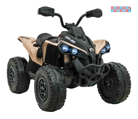 Quad Maverick ATV na akumulator - beżowy, 2x200W 24V/5Ah, EVA, ekoskóra, LED, pokrowiec [DK-CA002]