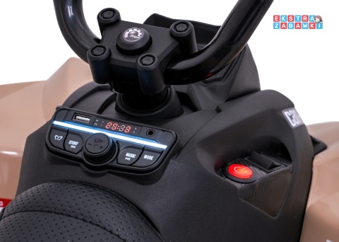 Quad Maverick ATV na akumulator - beżowy, 2x200W 24V/5Ah, EVA, ekoskóra, LED, pokrowiec [DK-CA002]