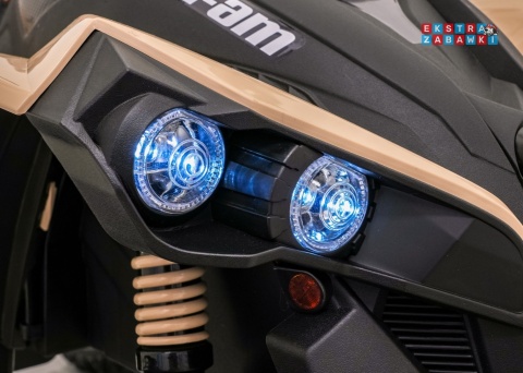 Quad Maverick ATV na akumulator - beżowy, 2x200W 24V/5Ah, EVA, ekoskóra, LED, pokrowiec [DK-CA002]