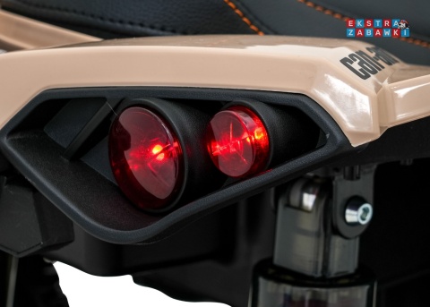 Quad Maverick ATV na akumulator - beżowy, 2x200W 24V/5Ah, EVA, ekoskóra, LED, pokrowiec [DK-CA002]