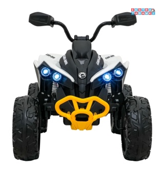 Quad Maverick ATV na akumulator - biały, 2x200W 24V/5Ah, EVA, ekoskóra, LED, pokrowiec [DK-CA002]
