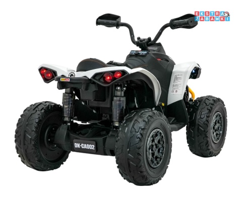 Quad Maverick ATV na akumulator - biały, 2x200W 24V/5Ah, EVA, ekoskóra, LED, pokrowiec [DK-CA002]