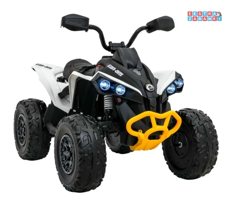 Quad Maverick ATV na akumulator - biały, 2x200W 24V/5Ah, EVA, ekoskóra, LED, pokrowiec [DK-CA002]