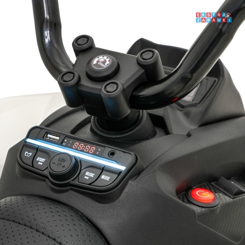 Quad Maverick ATV na akumulator - biały, 2x200W 24V/5Ah, EVA, ekoskóra, LED, pokrowiec [DK-CA002]