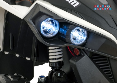 Quad Maverick ATV na akumulator - biały, 2x200W 24V/5Ah, EVA, ekoskóra, LED, pokrowiec [DK-CA002]