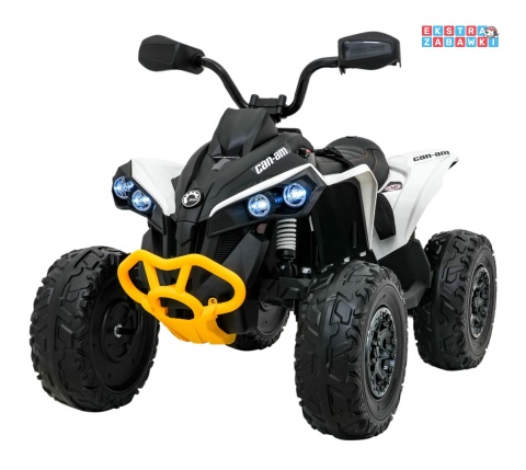 Quad Maverick ATV na akumulator - biały, 2x200W 24V/5Ah, EVA, ekoskóra, LED, pokrowiec [DK-CA002]