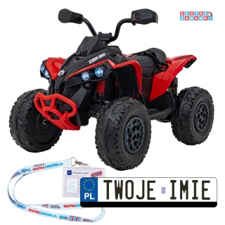 Quad Maverick ATV na akumulator - czerwony, 2x200W 24V/5Ah, EVA, ekoskóra, LED, pokrowiec [DK-CA002]