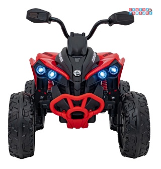 Quad Maverick ATV na akumulator - czerwony, 2x200W 24V/5Ah, EVA, ekoskóra, LED, pokrowiec [DK-CA002]