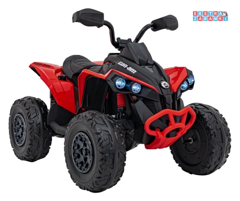 Quad Maverick ATV na akumulator - czerwony, 2x200W 24V/5Ah, EVA, ekoskóra, LED, pokrowiec [DK-CA002]
