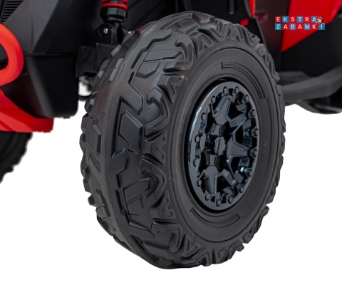 Quad Maverick ATV na akumulator - czerwony, 2x200W 24V/5Ah, EVA, ekoskóra, LED, pokrowiec [DK-CA002]