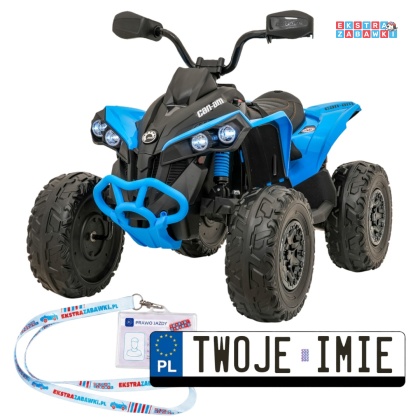 Quad Maverick ATV na akumulator - niebieski, 2x200W 24V/5Ah, EVA, ekoskóra, LED, pokrowiec [DK-CA002]