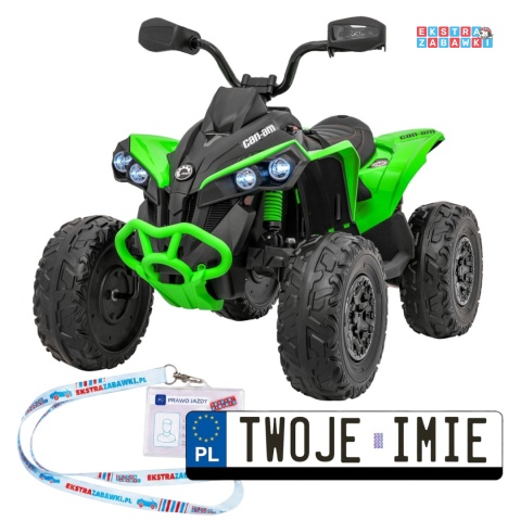 Quad Maverick ATV na akumulator - zielony, 2x200W 24V/5Ah, EVA, ekoskóra, LED, pokrowiec [DK-CA002]