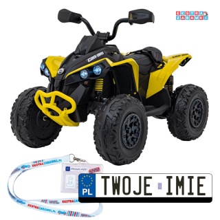 Quad Maverick ATV na akumulator - żółty, 2x200W 24V/5Ah, EVA, ekoskóra, LED, pokrowiec [DK-CA002]