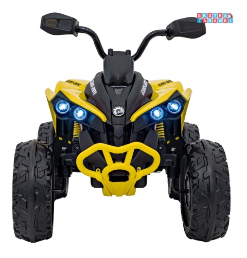 Quad Maverick ATV na akumulator - żółty, 2x200W 24V/5Ah, EVA, ekoskóra, LED, pokrowiec [DK-CA002]