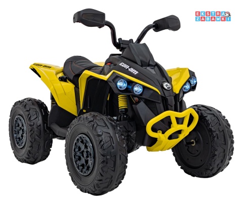 Quad Maverick ATV na akumulator - żółty, 2x200W 24V/5Ah, EVA, ekoskóra, LED, pokrowiec [DK-CA002]