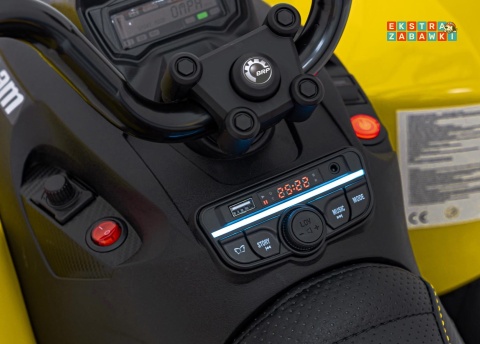Quad Maverick ATV na akumulator - żółty, 2x200W 24V/5Ah, EVA, ekoskóra, LED, pokrowiec [DK-CA002]