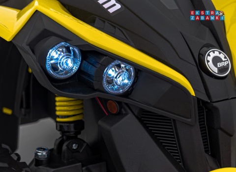 Quad Maverick ATV na akumulator - żółty, 2x200W 24V/5Ah, EVA, ekoskóra, LED, pokrowiec [DK-CA002]