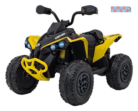 Quad Maverick ATV na akumulator - żółty, 2x200W 24V/5Ah, EVA, ekoskóra, LED, pokrowiec [DK-CA002]