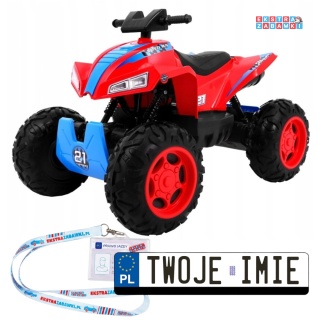 Quad Sport Run na akumulator - czerwony, 4x45W 12V/10Ah, LED, EVA, Radio, MP3 [S2888]