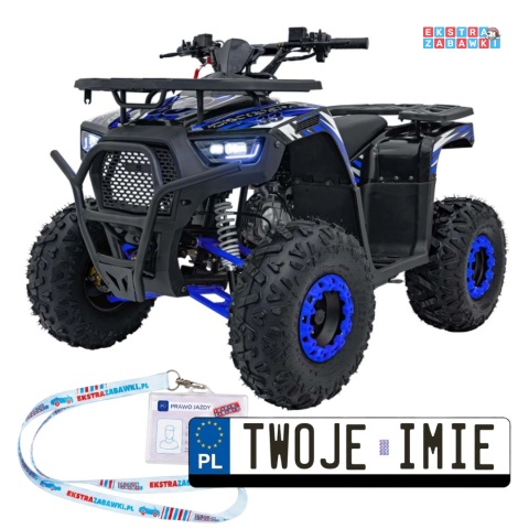 Quad spalinowy 125cc Discoverer - niebieski jednocylindrowy czterosuwowy z zapłonem e-start, automat z rewersem [ATV009.8]