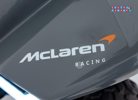 Quad Mclaren Racing MCL 35 na akumulator - szary, 4x35W 12V/10Ah, pilot, ekoskóra, EVA, MP3 [JL212]