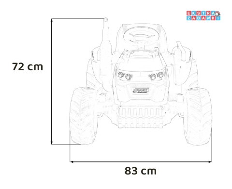 Traktor Grow 1804 na akumulator - ciemnozielony, 2x100W 24V/7Ah, Bluetooth, EVA, pilot, LED, 5-punktowe pasy [HC-306]