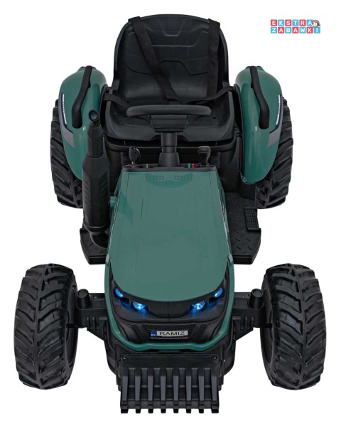 Traktor Grow 1804 na akumulator - ciemnozielony, 2x100W 24V/7Ah, Bluetooth, EVA, pilot, LED, 5-punktowe pasy [HC-306]
